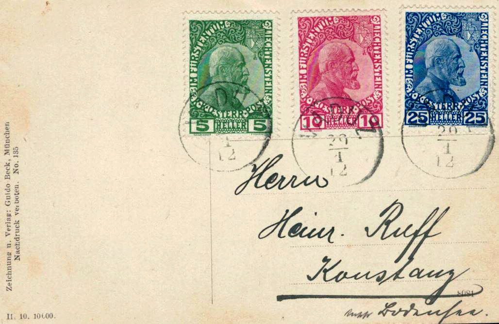 First stamps of Liechtenstein