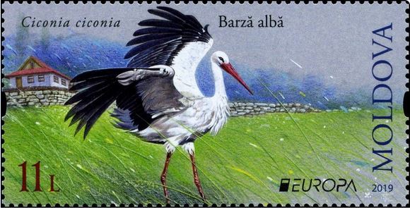 Moldavien Storch Briefmarke